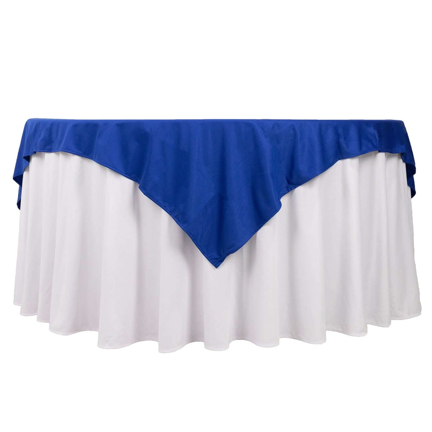 Premium Scuba 70"x70" Table Overlay Square Tablecloth Royal Blue - Wrinkle Free & Stain Resistant Table Cover Pro Linens