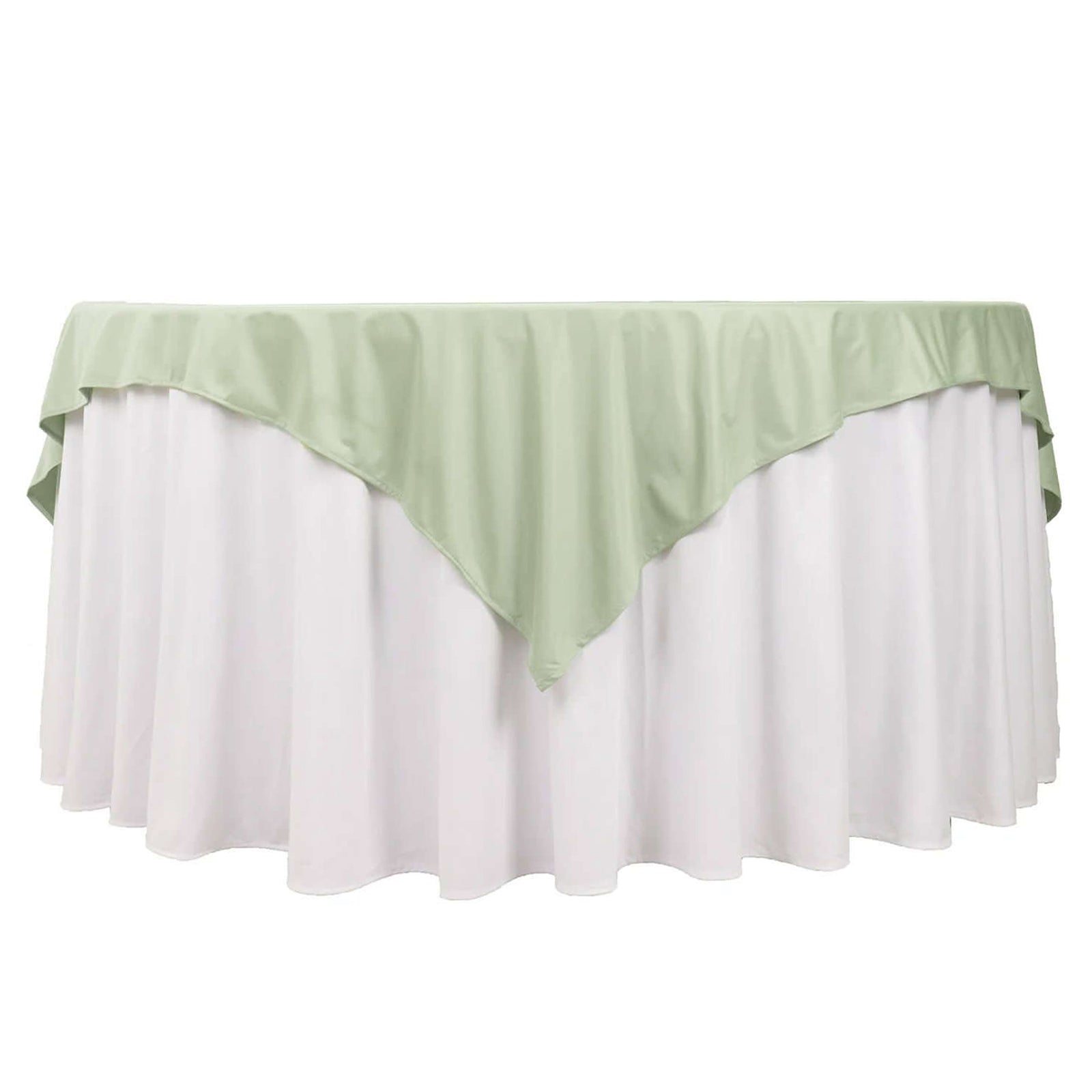 Premium Scuba 70"x70" Table Overlay Square Tablecloth Sage Green - Wrinkle Free & Stain Resistant Table Cover Pro Linens