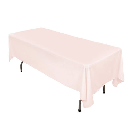 Premium Scuba Rectangular 60"x102" Tablecloth Blush - Wrinkle Free & Stain Resistant Table Cover - Pro Linens