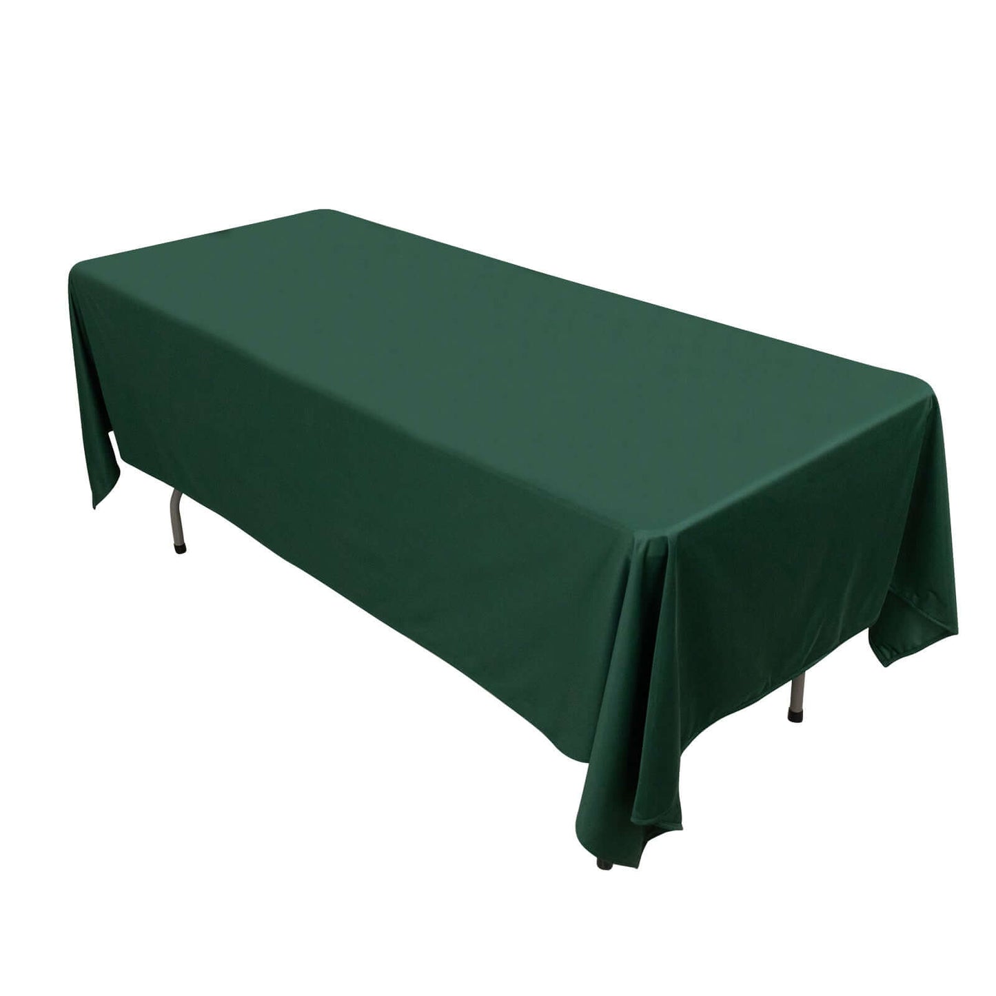 Premium Scuba Rectangular 60"x102" Tablecloth Hunter Emerald Green - Wrinkle Free & Stain Resistant Table Cover - Pro Linens