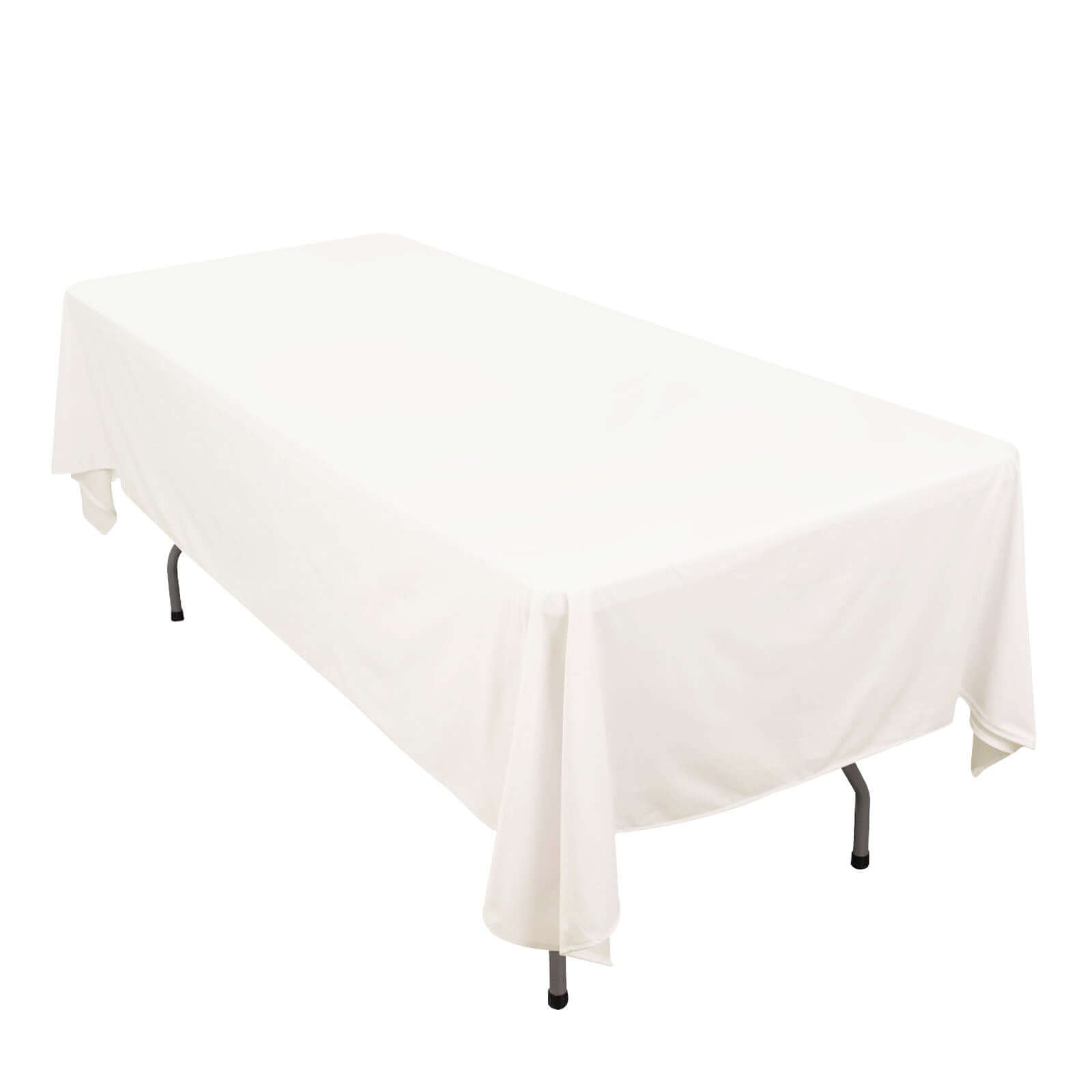 Premium Scuba Rectangular 60"x102" Tablecloth Ivory - Wrinkle Free & Stain Resistant Table Cover - Pro Linens