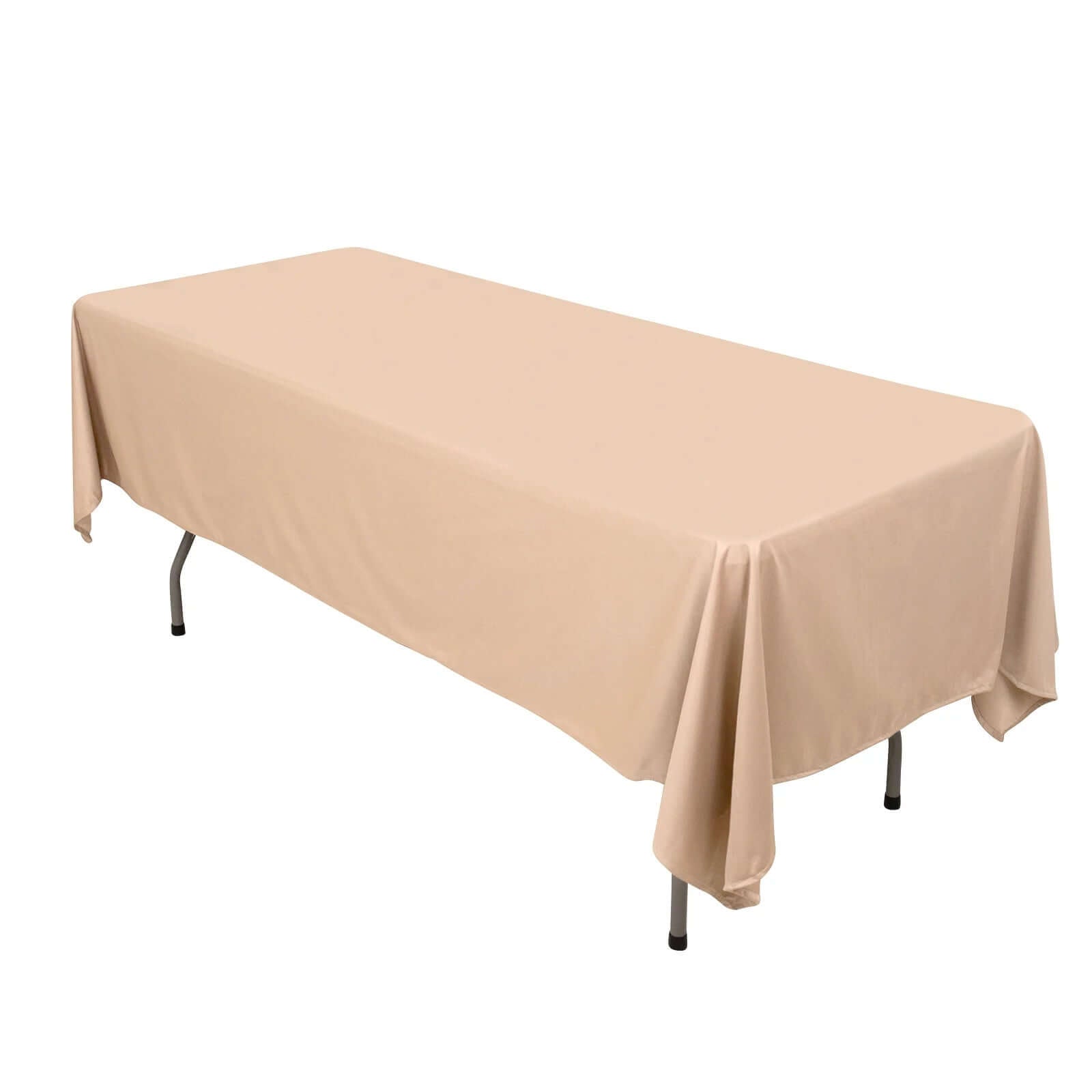 Premium Scuba Rectangular 60"x102" Tablecloth Nude - Wrinkle Free & Stain Resistant Table Cover - Pro Linens