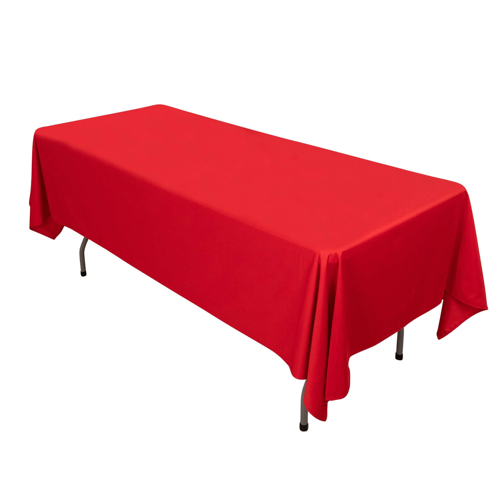 Premium Scuba Rectangular 60"x102" Tablecloth Red - Wrinkle Free & Stain Resistant Table Cover - Pro Linens