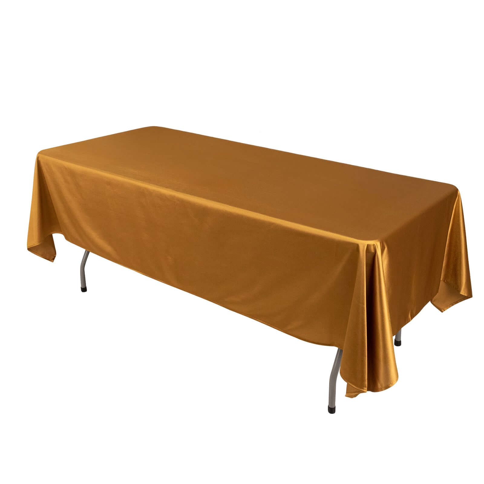 Premium Scuba Rectangular 60"x102" Tablecloth Shimmering Gold - Wrinkle Free, Stain Resistant & Seamless Table Cover for Weddings and Parties - Pro Linens