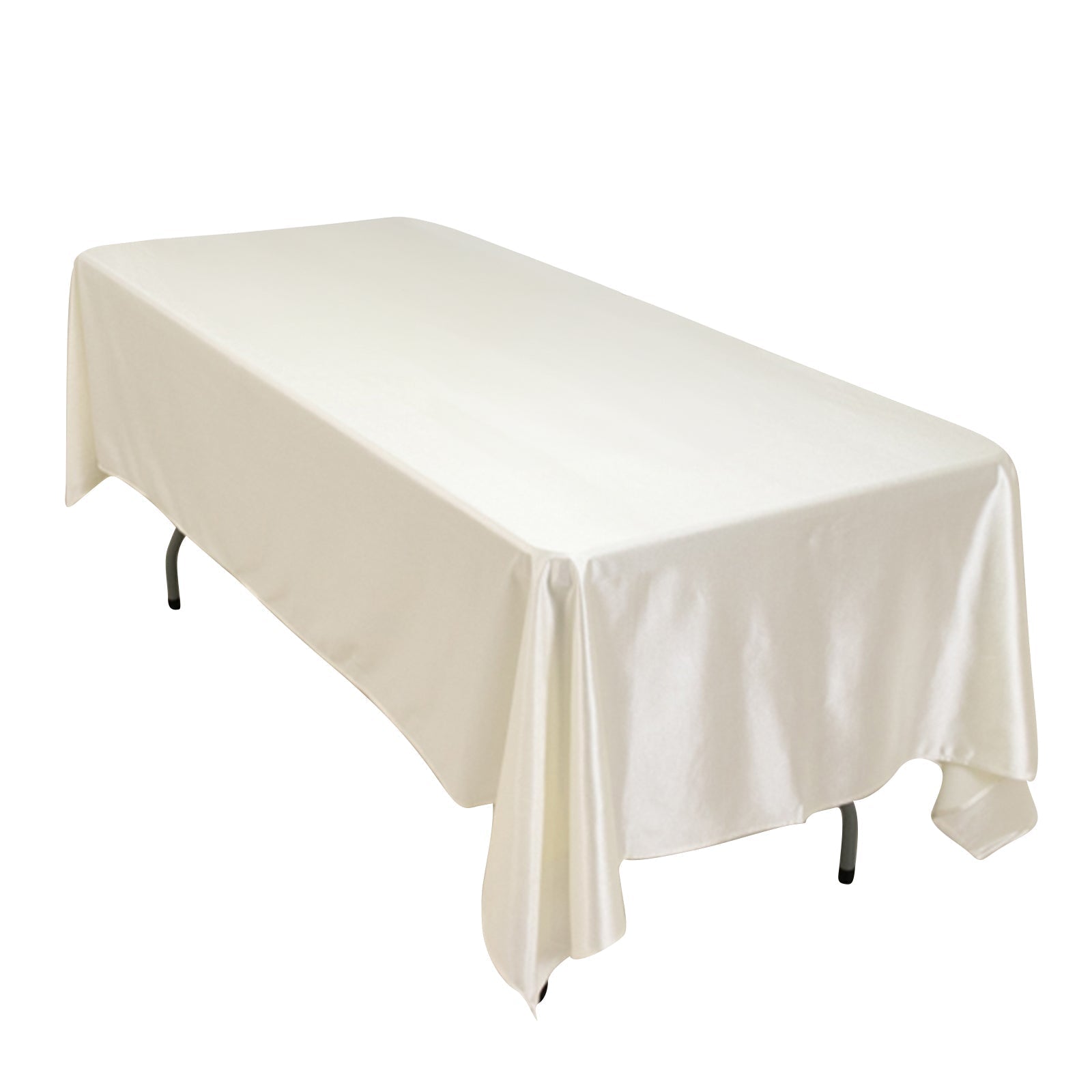 Premium Scuba Rectangular 60"x102" Tablecloth Shimmering Pearl - Wrinkle Free & Stain Resistant Table Cover - Pro Linens