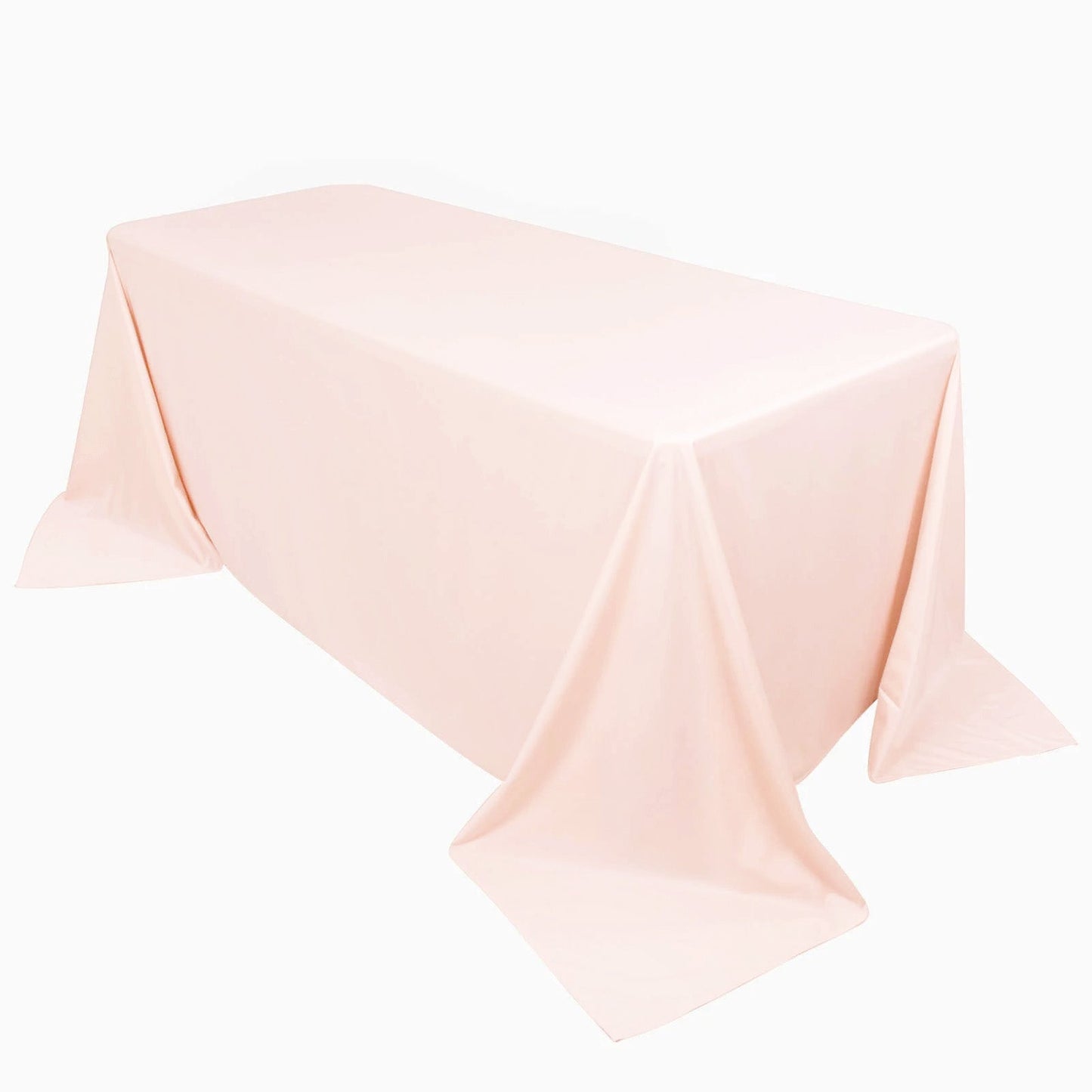 Premium Scuba Rectangular 90"x132" Tablecloth Blush - Wrinkle Free, Stain Resistant & Seamless Table Cover - Pro Linens