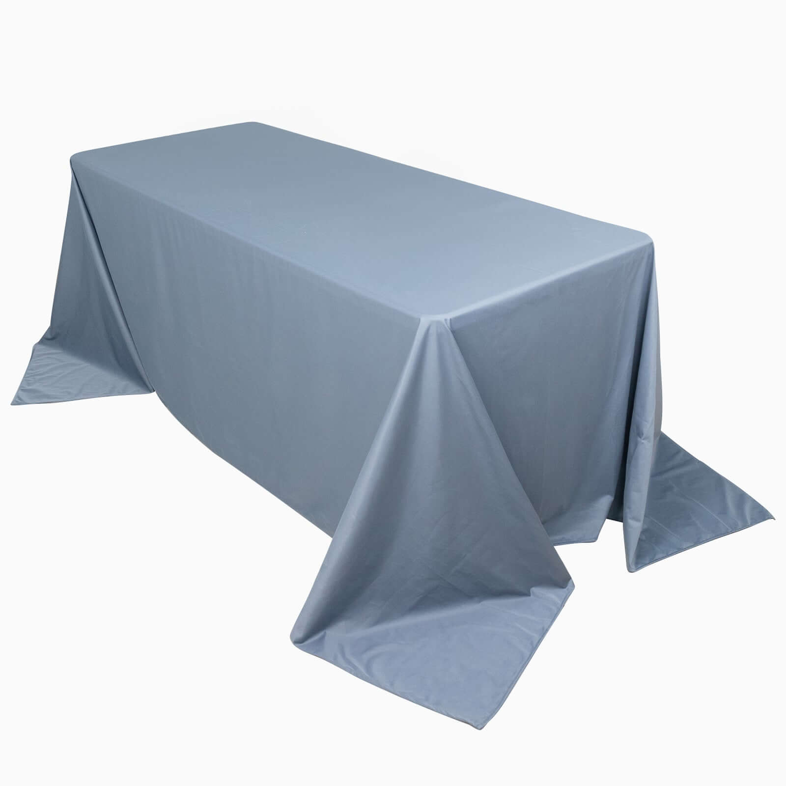 Premium Scuba Rectangular 90"x132" Tablecloth Dusty Blue - Wrinkle Free, Stain Resistant & Seamless Table Cover - Pro Linens