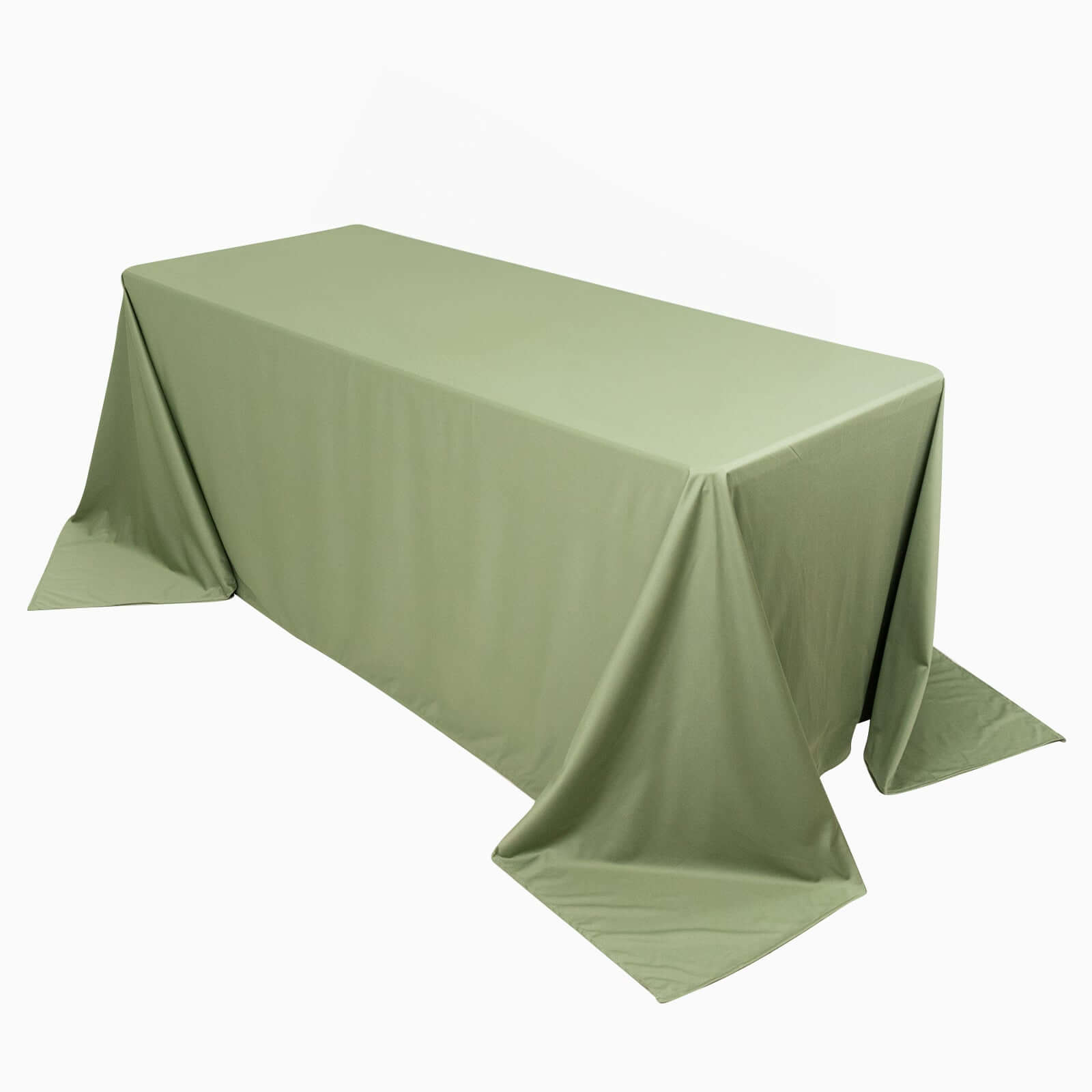 Premium Scuba Rectangular 90"x132" Tablecloth Dusty Sage Green - Wrinkle Free, Stain Resistant & Seamless Table Cover - Pro Linens