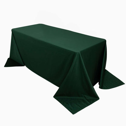 Premium Scuba Rectangular 90"x132" Tablecloth Hunter Emerald Green - Wrinkle Free, Stain Resistant & Seamless Table Cover - Pro Linens