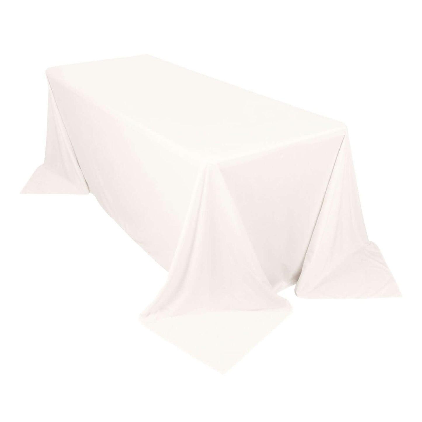 Premium Scuba Rectangular 90"x132" Tablecloth Ivory - Wrinkle Free, Stain Resistant & Seamless Table Cover - Pro Linens