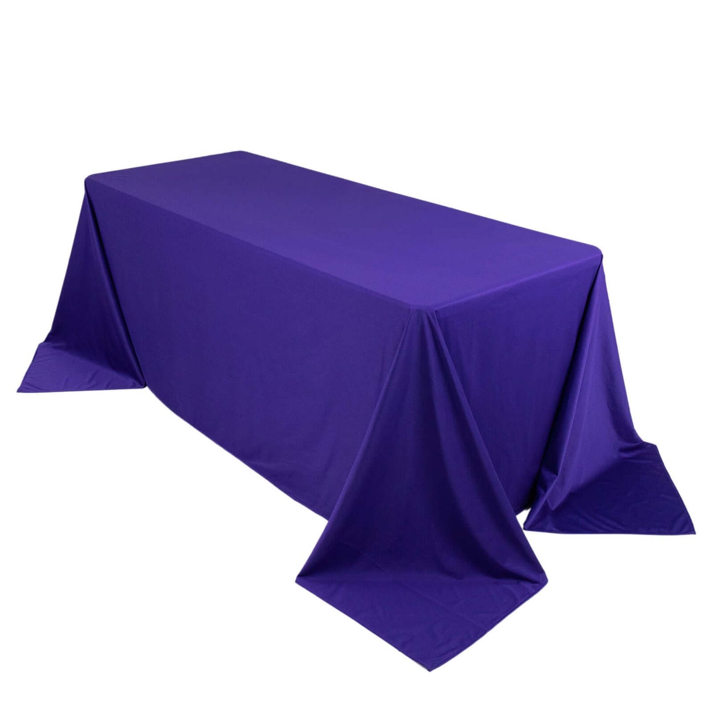 Premium Scuba Rectangular 90"x132" Tablecloth Purple - Wrinkle Free, Stain Resistant & Seamless Table Cover - Pro Linens