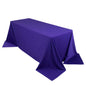 Premium Scuba Rectangular 90"x132" Tablecloth Purple - Wrinkle Free, Stain Resistant & Seamless Table Cover - Pro Linens