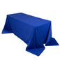 Premium Scuba Rectangular 90"x132" Tablecloth Royal Blue - Wrinkle Free, Stain Resistant & Seamless Table Cover - Pro Linens