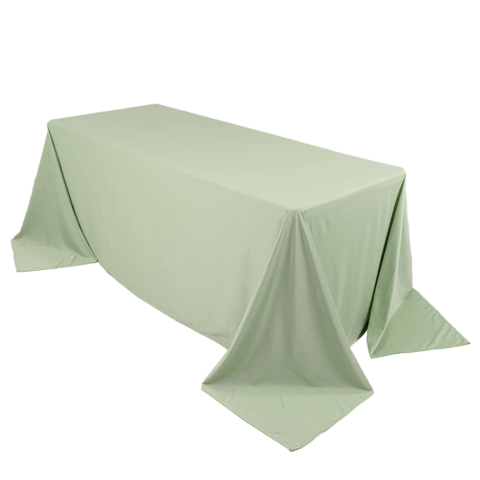 Premium Scuba Rectangular 90"x132" Tablecloth Sage Green - Wrinkle Free, Stain Resistant & Seamless Table Cover - Pro Linens