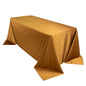 Premium Scuba Rectangular 90"x132" Tablecloth Shimmering Gold - Wrinkle Free & Stain Resistant Seamless Table Cover for Weddings and Parties - Pro Linens