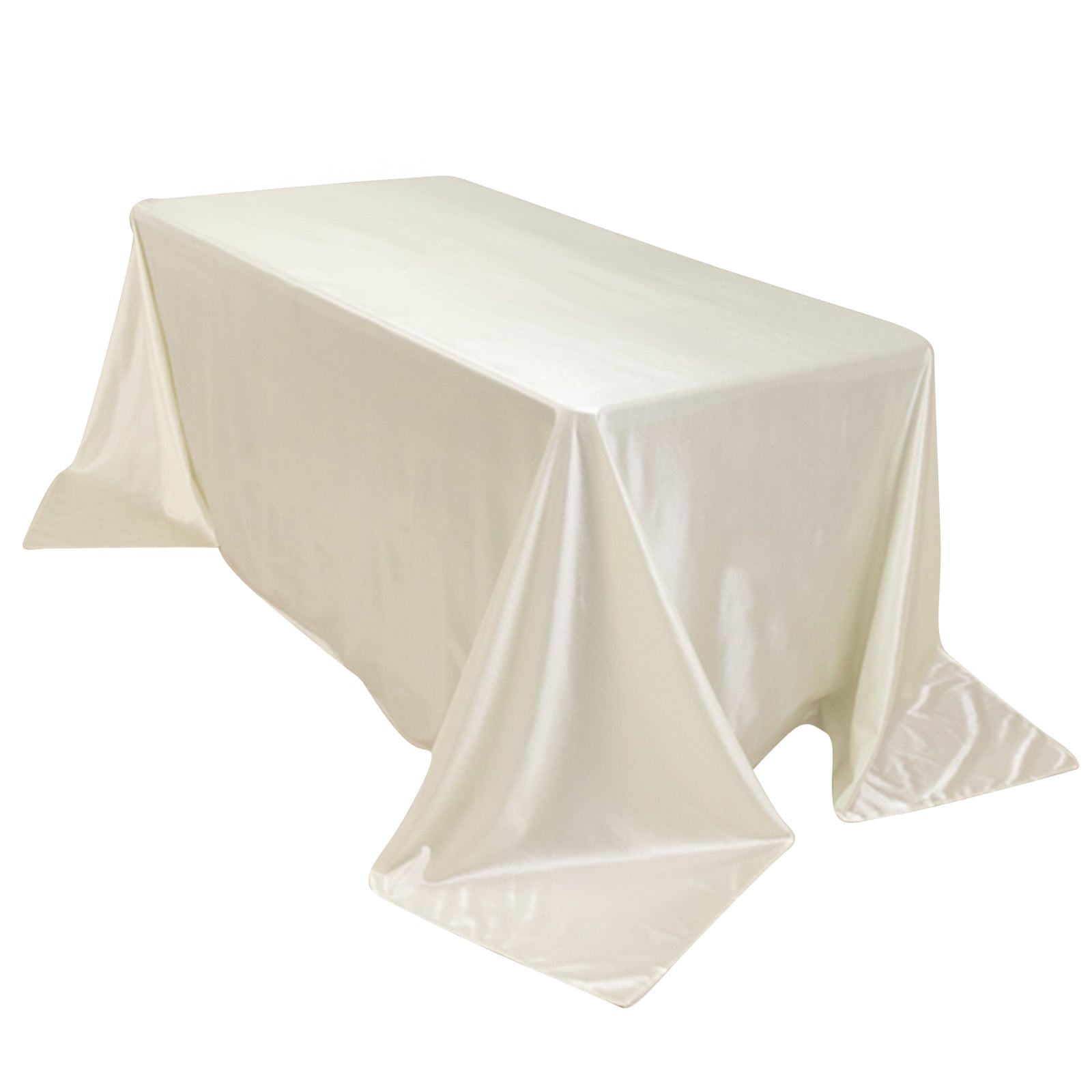 Premium Scuba Rectangular 90"x132" Tablecloth Shimmering Pearl - Wrinkle Free & Stain Resistant Seamless Table Cover - Pro Linens