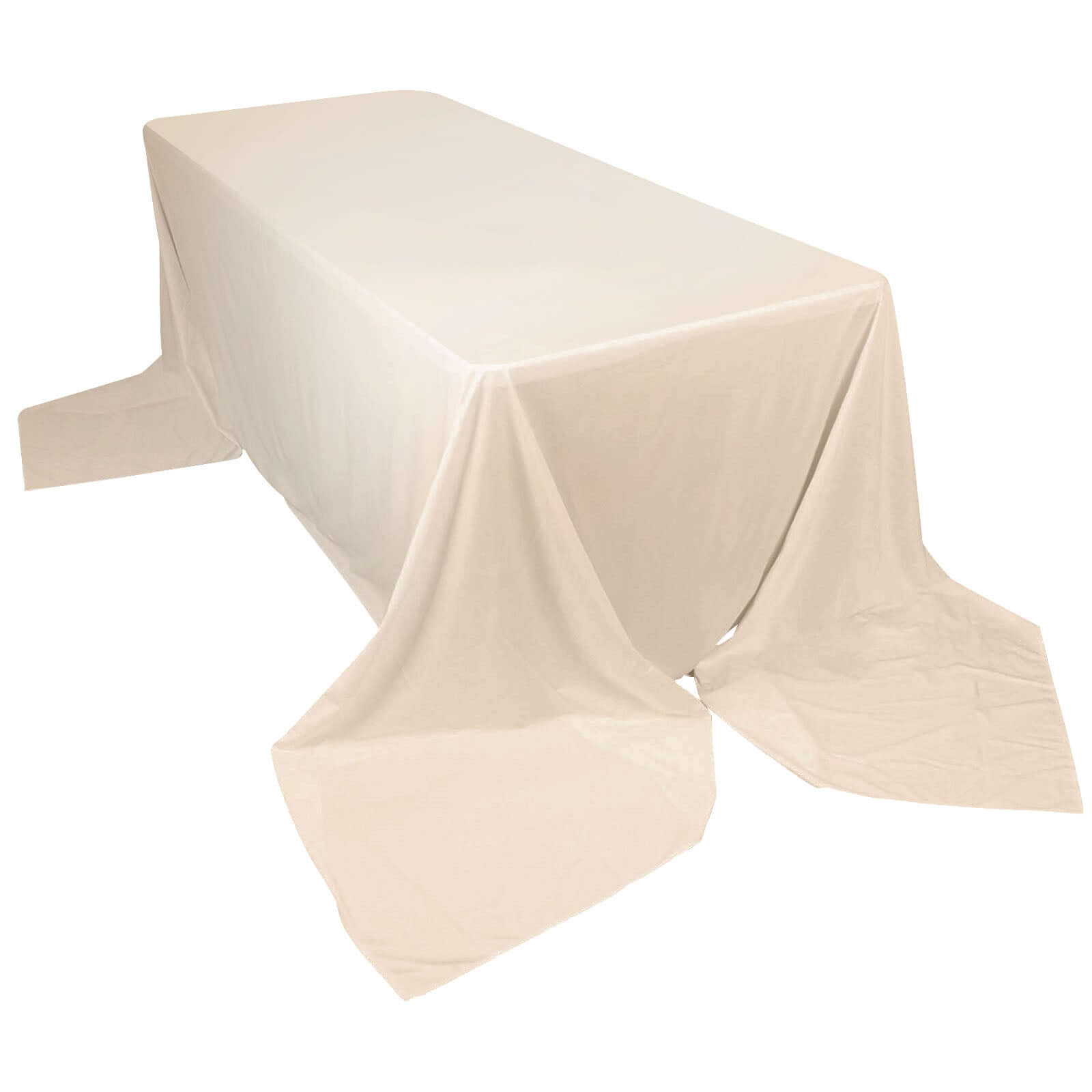 Premium Scuba Rectangular 90"x156" Tablecloth Beige - Wrinkle Free, Stain Resistant & Seamless Table Cover - Pro Linens