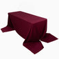 Premium Scuba Rectangular 90"x156" Tablecloth Burgundy - Wrinkle Free, Stain Resistant & Seamless Table Cover - Pro Linens