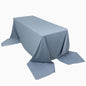 Premium Scuba Rectangular 90"x156" Tablecloth Dusty Blue - Wrinkle Free, Stain Resistant & Seamless Table Cover - Pro Linens