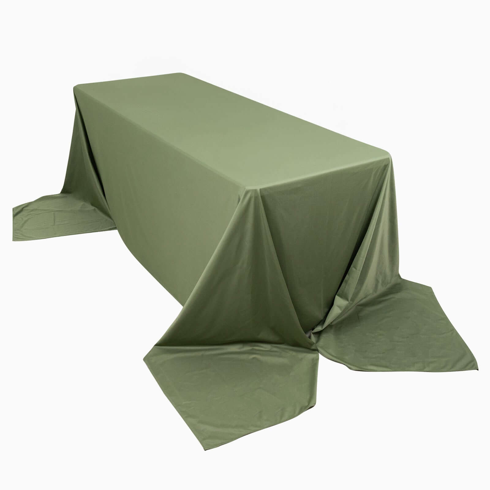 Premium Scuba Rectangular 90"x156" Tablecloth Dusty Sage Green - Wrinkle Free, Stain Resistant & Seamless Table Cover - Pro Linens