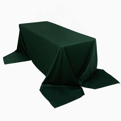 Premium Scuba Rectangular 90"x156" Tablecloth Hunter Emerald Green - Wrinkle Free, Stain Resistant & Seamless Table Cover - Pro Linens