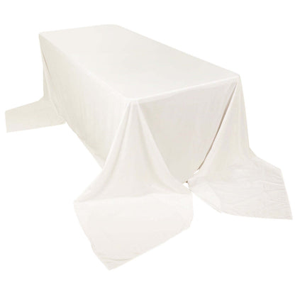 Premium Scuba Rectangular 90"x156" Tablecloth Ivory - Wrinkle Free, Stain Resistant & Seamless Table Cover - Pro Linens