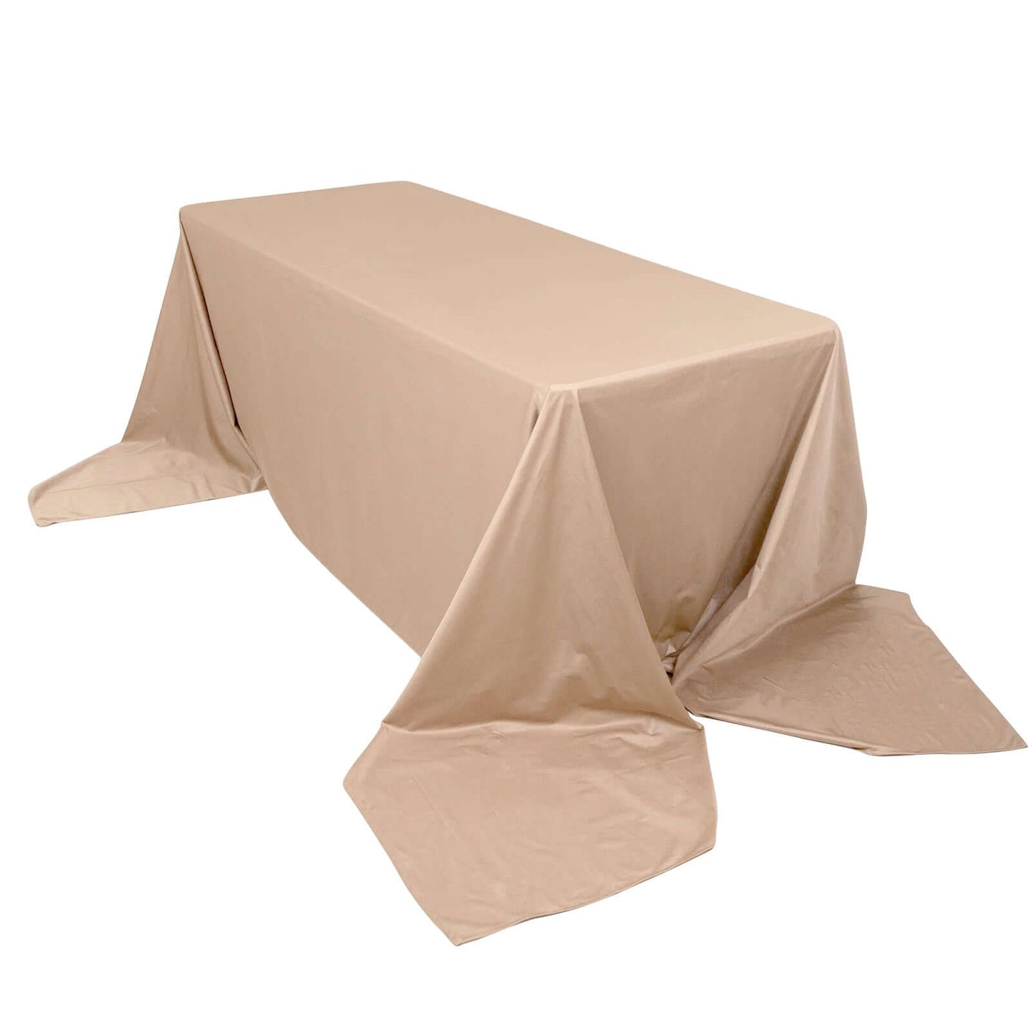 Premium Scuba Rectangular 90"x156" Tablecloth Nude - Wrinkle Free, Stain Resistant & Seamless Table Cover - Pro Linens