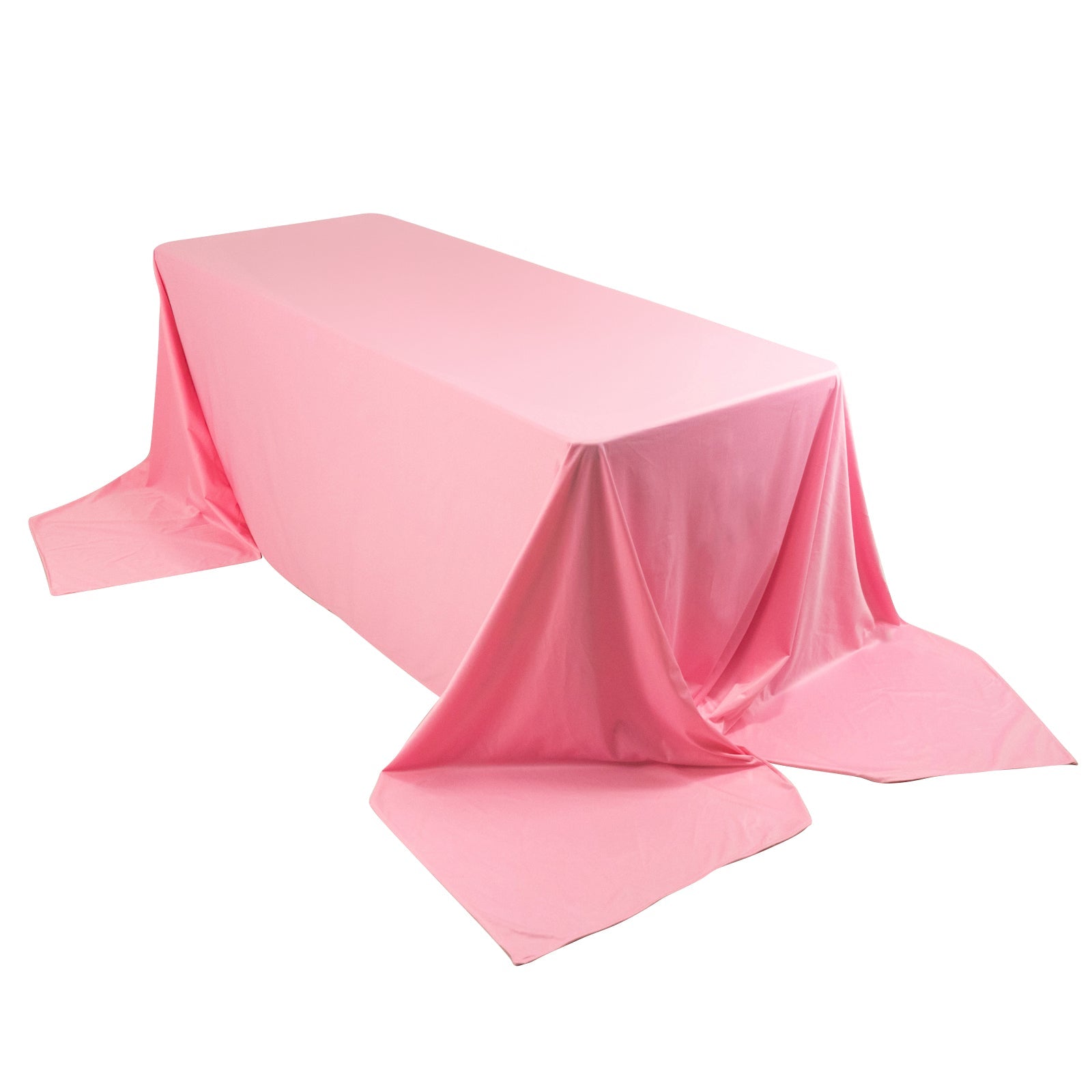 Premium Scuba Rectangular 90"x156" Tablecloth Pink - Wrinkle Free, Stain Resistant & Seamless Table Cover - Pro Linens