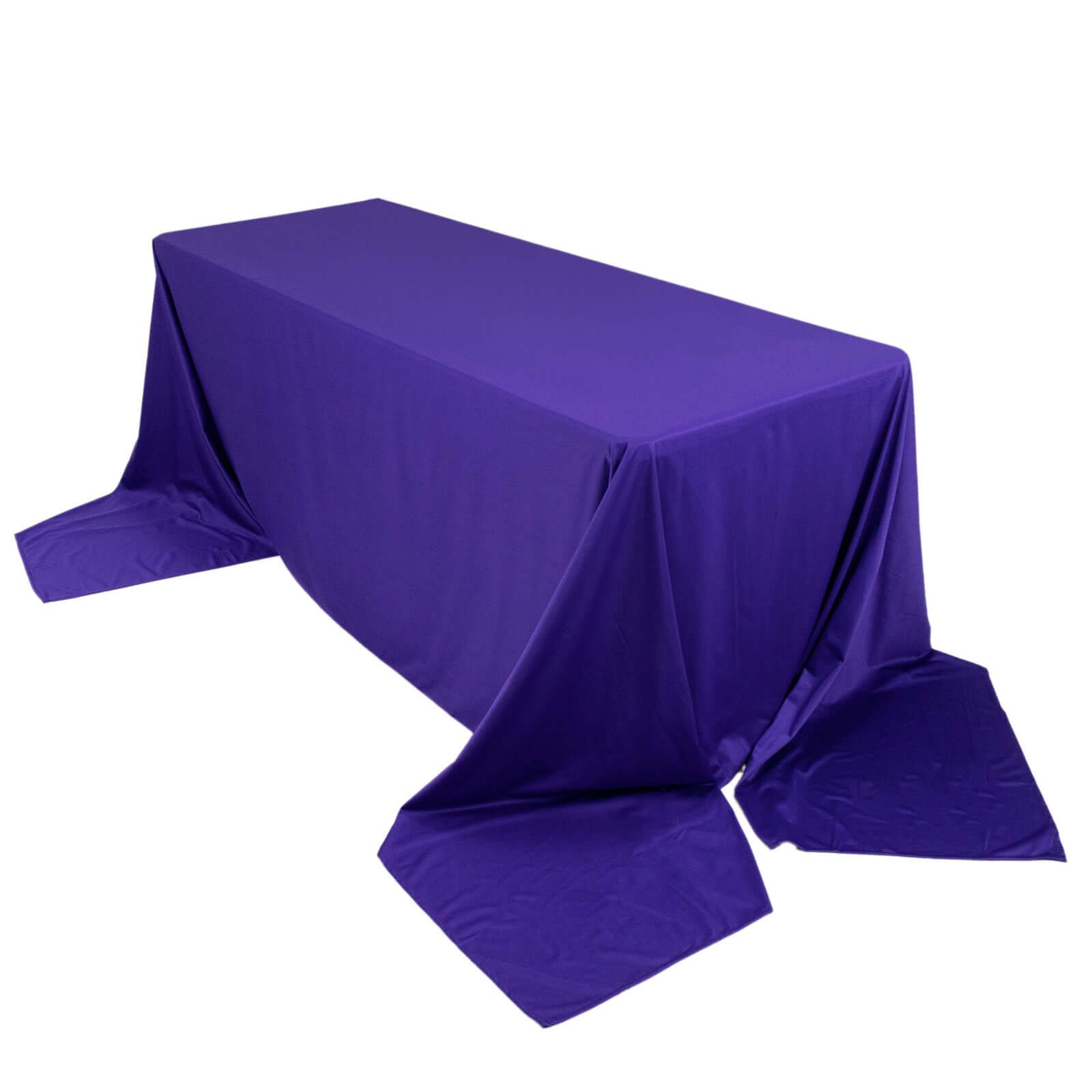 Premium Scuba Rectangular 90"x156" Tablecloth Purple - Wrinkle Free, Stain Resistant & Seamless Table Cover - Pro Linens