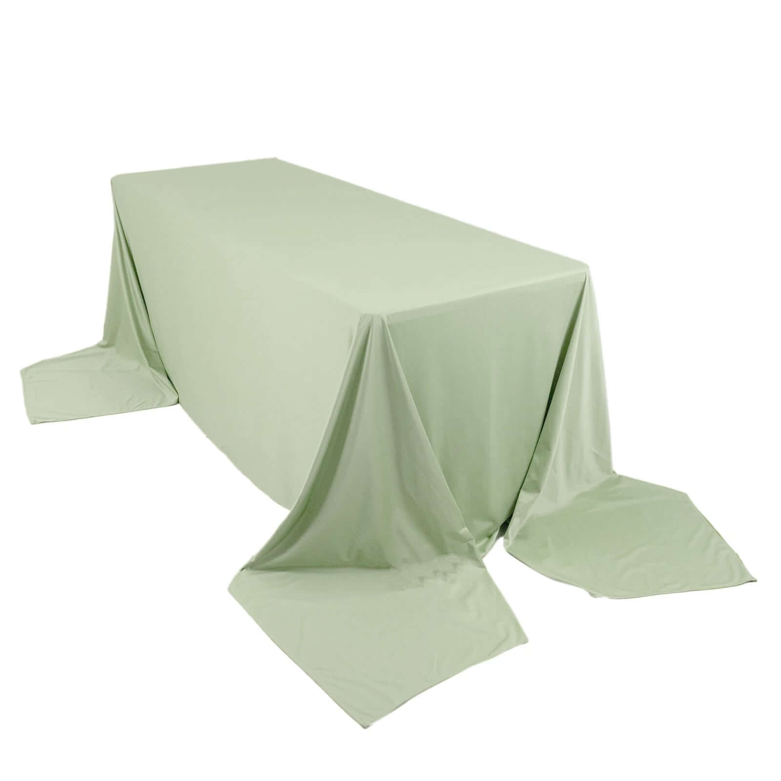 Premium Scuba Rectangular 90"x156" Tablecloth Sage Green - Wrinkle Free, Stain Resistant & Seamless Table Cover - Pro Linens