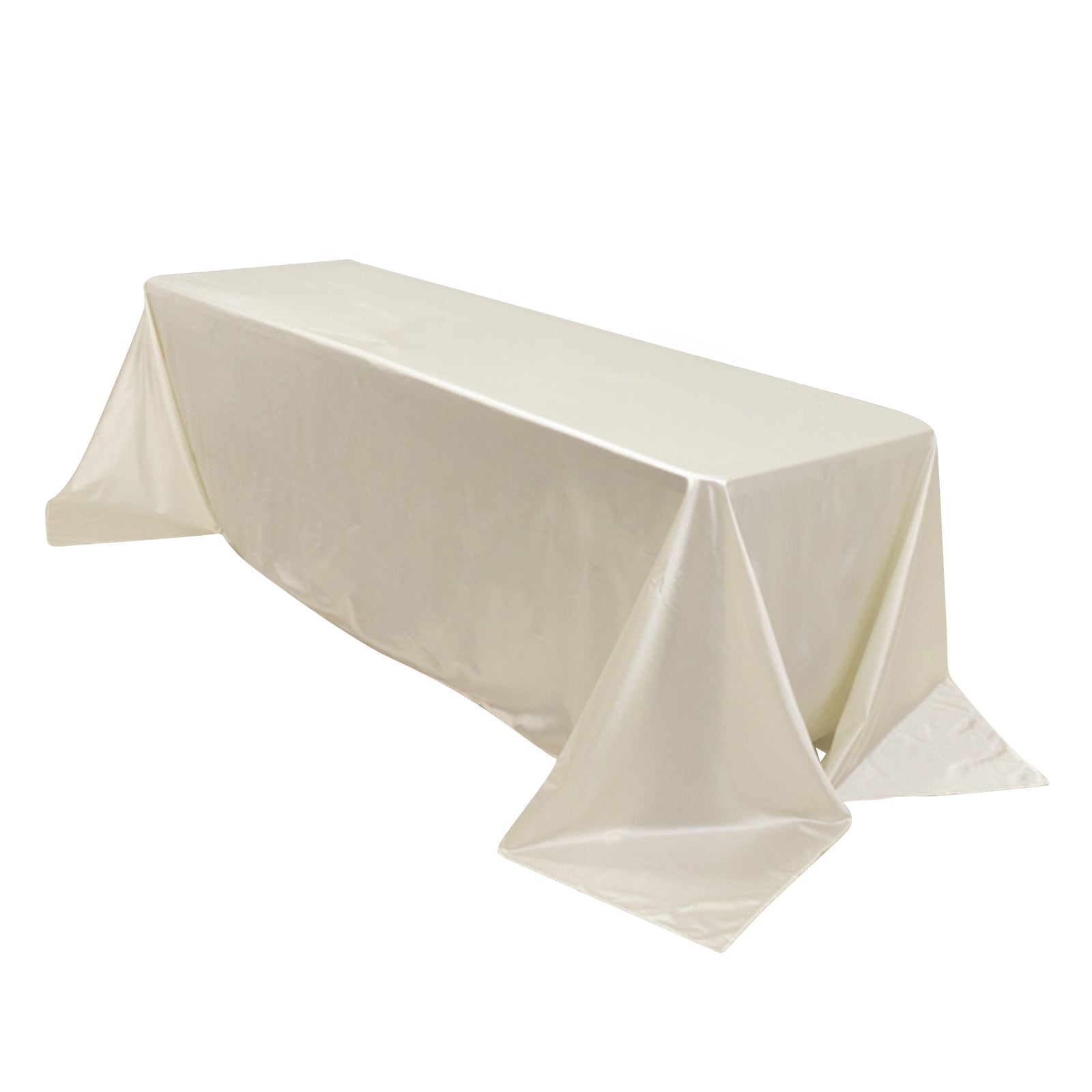 Premium Scuba Rectangular 90"x156" Tablecloth Shimmering Pearl - Wrinkle Free & Stain Resistant Seamless Table Cover - Pro Linens