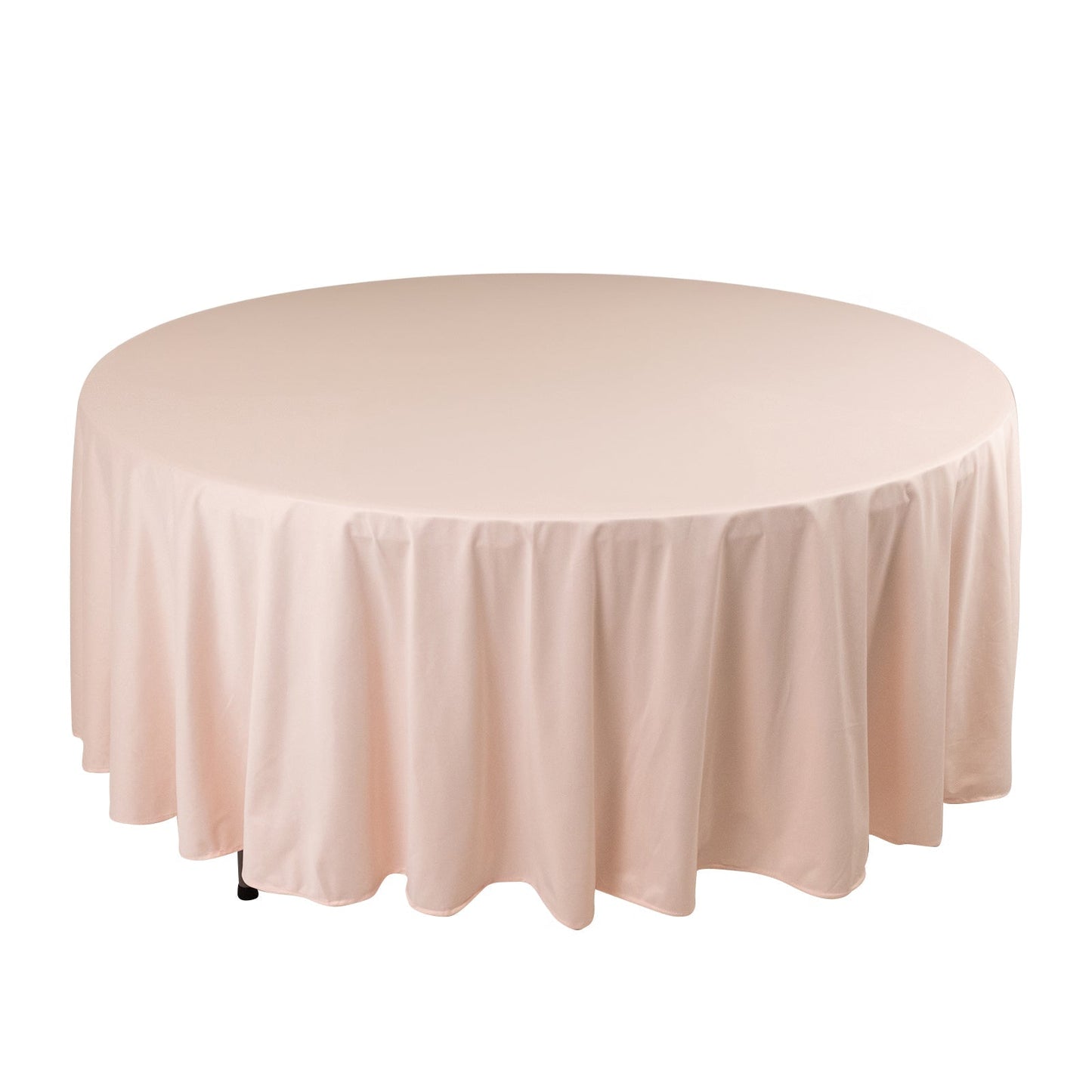 Premium Scuba Round 108" Tablecloth Blush - Wrinkle Free & Stain Resistant Table Cover Pro Linens