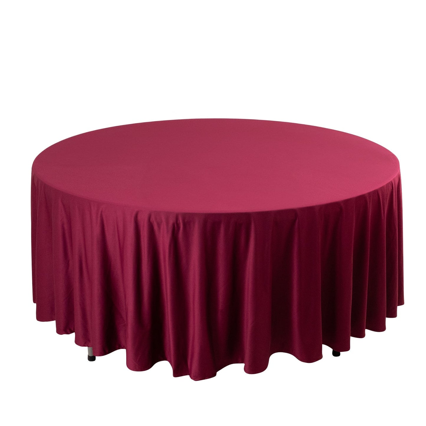 Premium Scuba Round 108" Tablecloth Burgundy - Wrinkle Free & Stain Resistant Table Cover Pro Linens