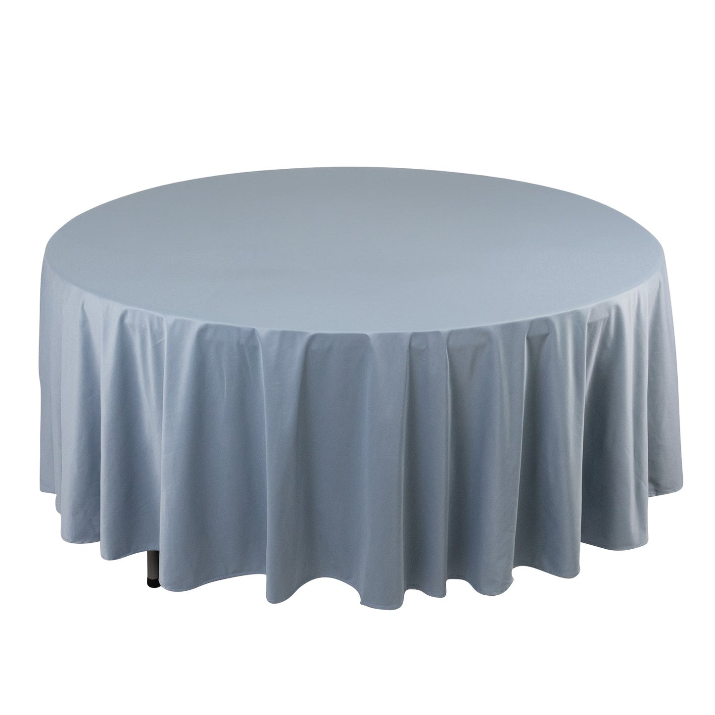 Premium Scuba Round 108" Tablecloth Dusty Blue - Wrinkle Free & Stain Resistant Table Cover Pro Linens