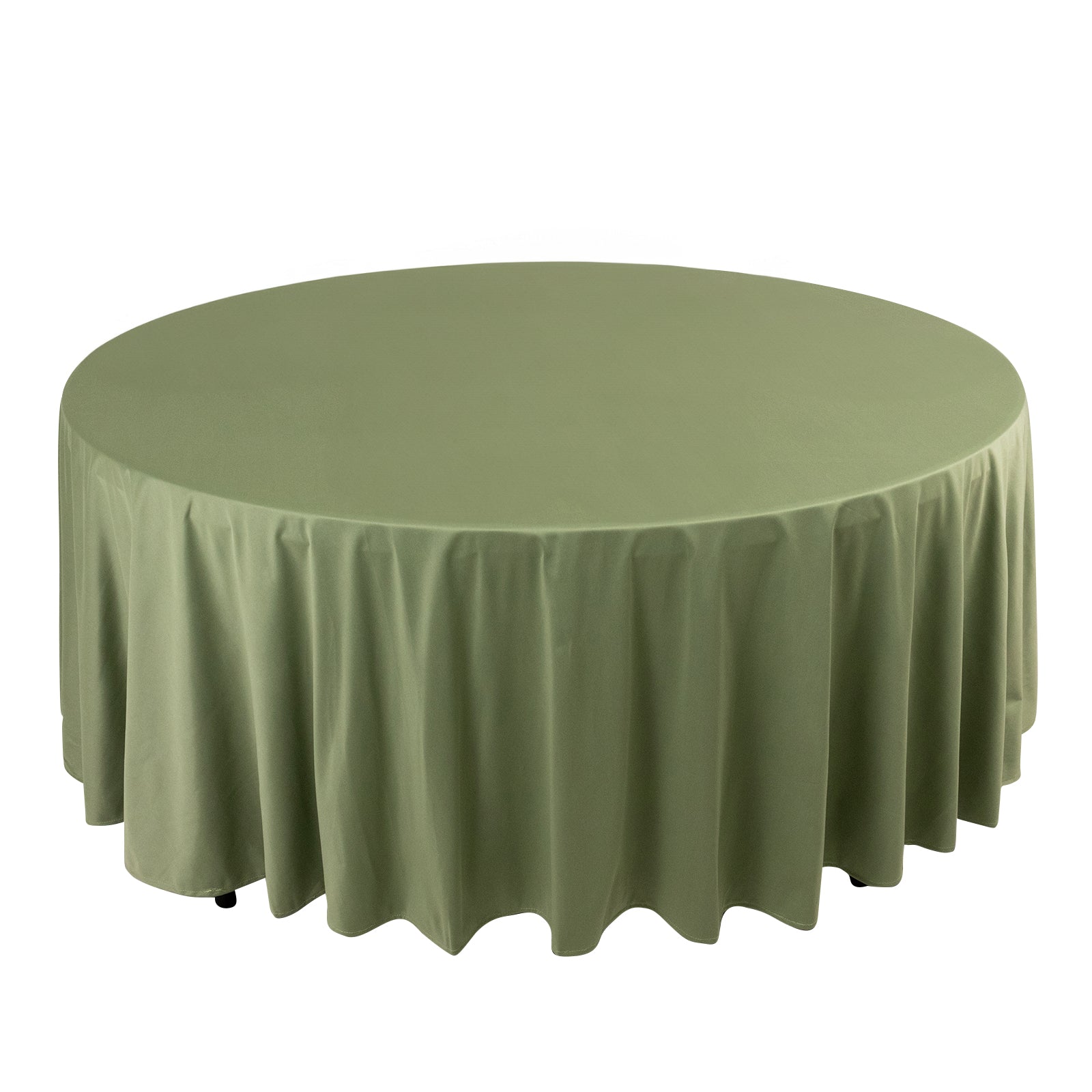 Premium Scuba Round 108" Tablecloth Dusty Sage Green - Wrinkle Free & Stain Resistant Table Cover Pro Linens