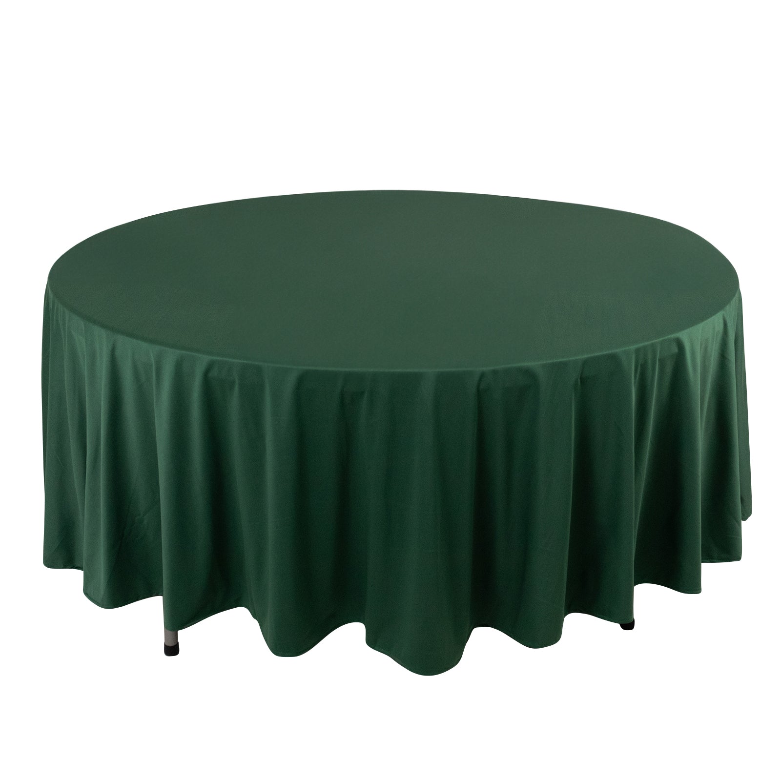 Premium Scuba Round 108" Tablecloth Hunter Emerald Green - Wrinkle Free & Stain Resistant Table Cover Pro Linens