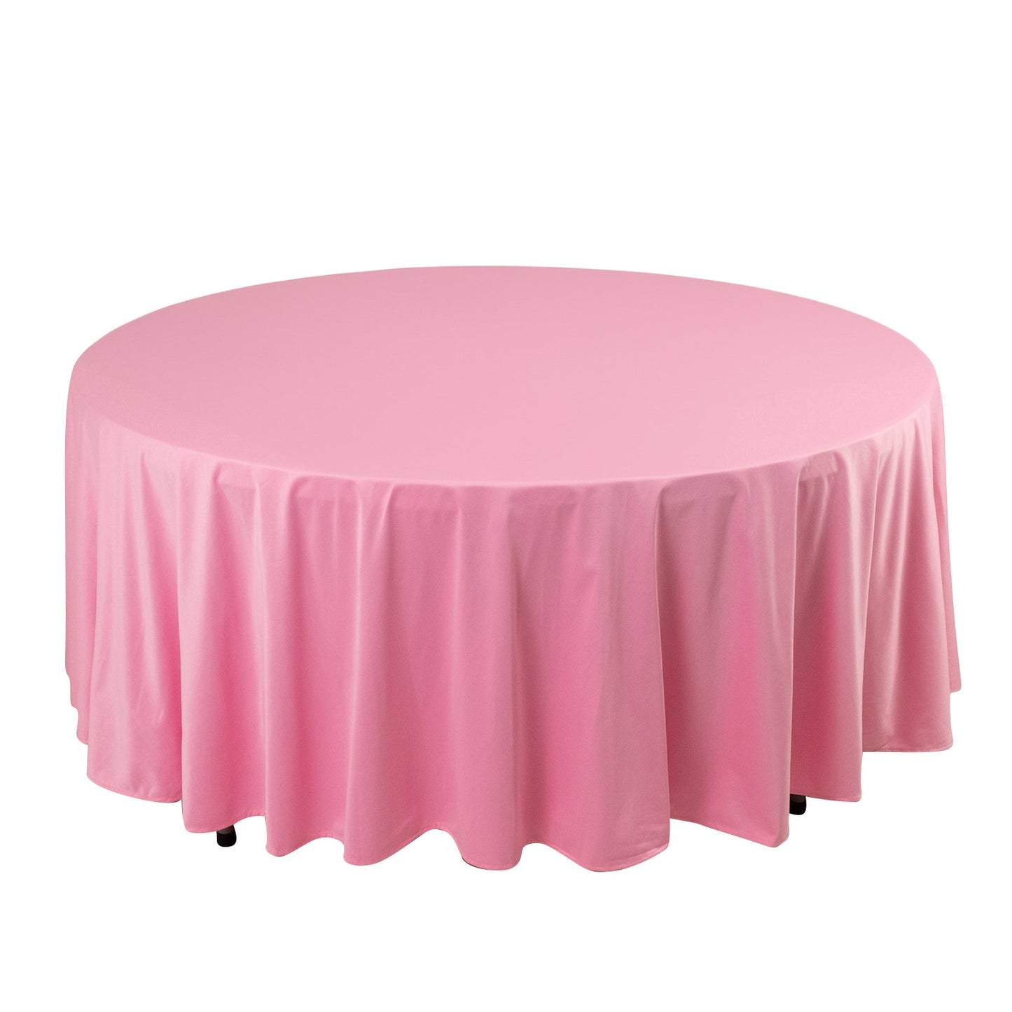 Premium Scuba Round 108" Tablecloth Pink - Wrinkle Free & Stain Resistant Table Cover Pro Linens