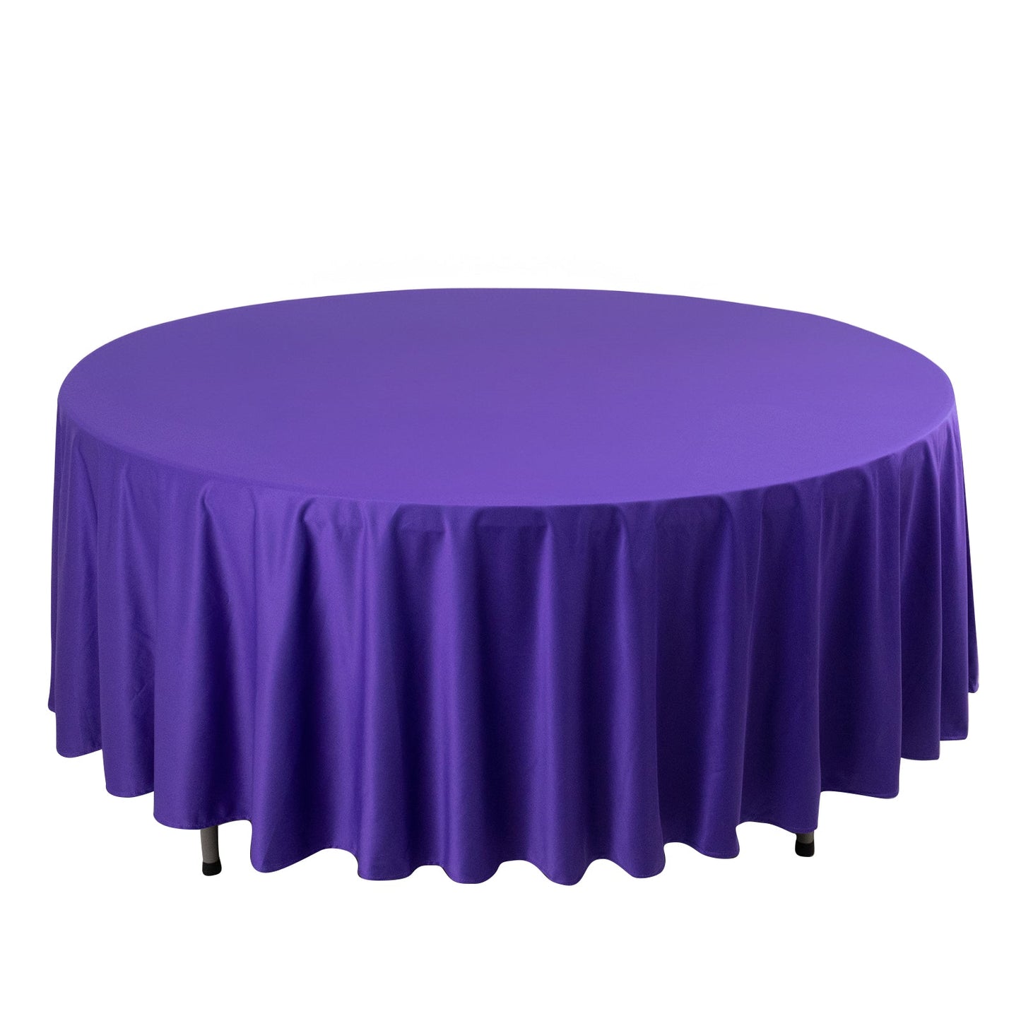 Premium Scuba Round 108" Tablecloth Purple - Wrinkle Free & Stain Resistant Table Cover Pro Linens