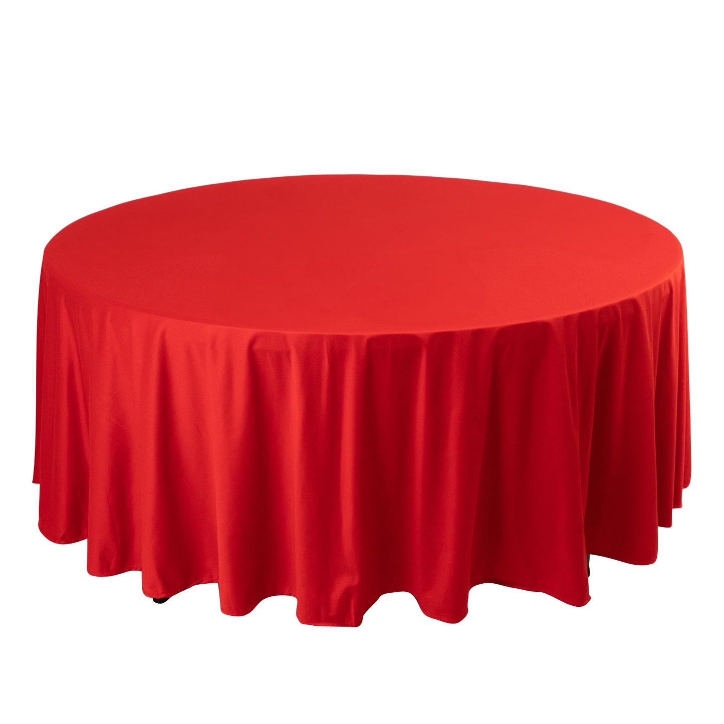 Premium Scuba Round 108" Tablecloth Red - Wrinkle Free & Stain Resistant Table Cover Pro Linens