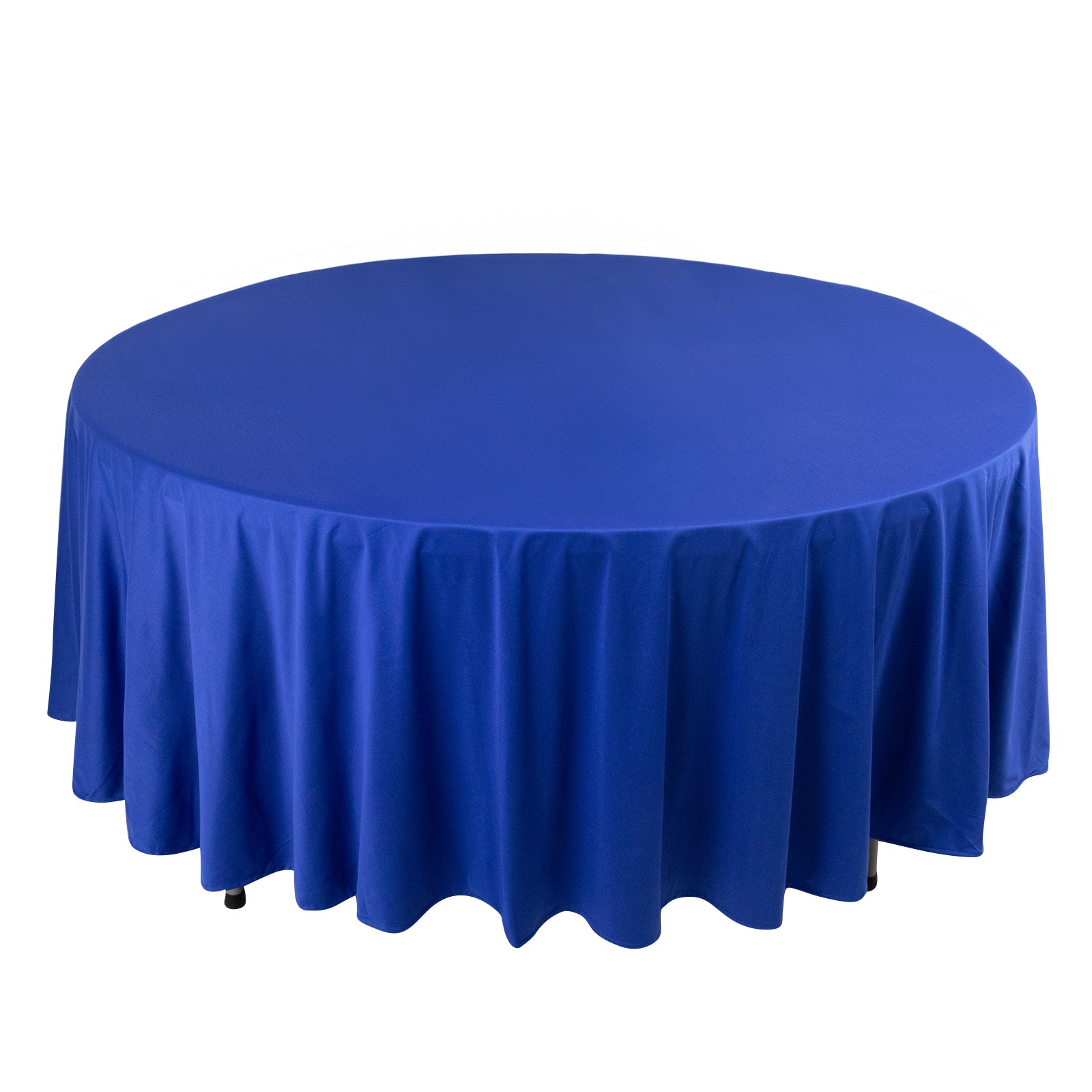 Premium Scuba Round 108" Tablecloth Royal Blue - Wrinkle Free & Stain Resistant Table Cover Pro Linens