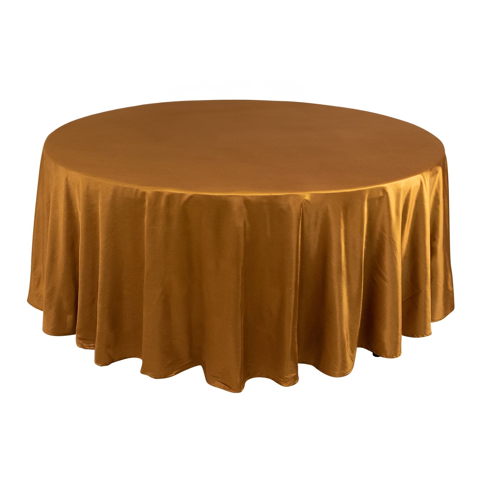 Premium Scuba Round 108" Tablecloth Shimmering Gold - Wrinkle Free & Stain Resistant Table Cover for Weddings and Parties Pro Linens