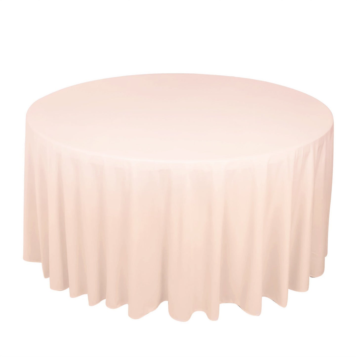 Premium Scuba Round 120" Tablecloth Blush - Wrinkle Free & Stain Resistant Seamless Table Cover Pro Linens