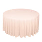 Premium Scuba Round 120" Tablecloth Blush - Wrinkle Free & Stain Resistant Seamless Table Cover Pro Linens