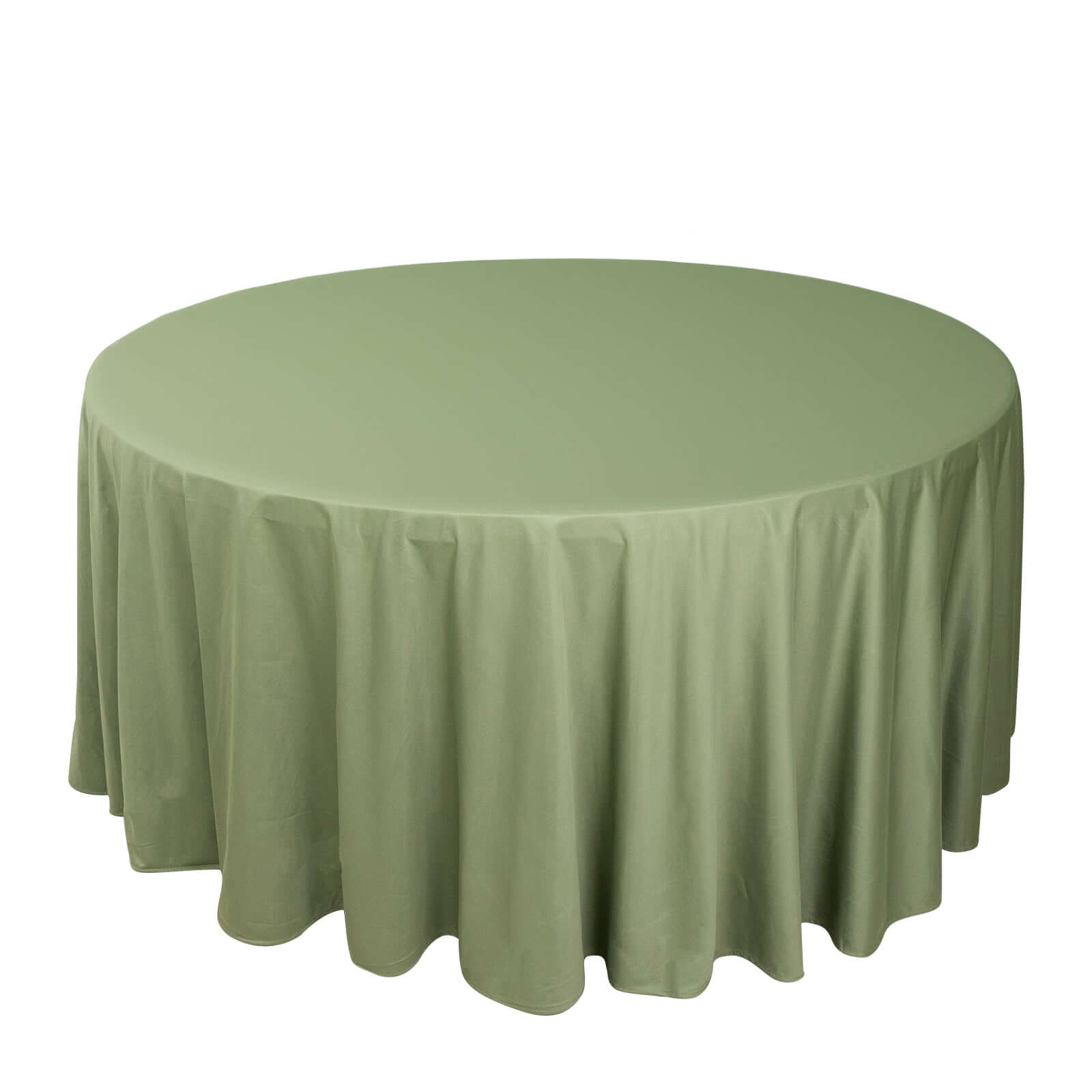 Premium Scuba Round 120" Tablecloth Dusty Sage Green - Wrinkle Free & Stain Resistant Seamless Table Cover Pro Linens