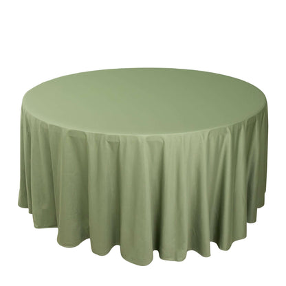 Premium Scuba Round 120" Tablecloth Dusty Sage Green - Wrinkle Free & Stain Resistant Seamless Table Cover Pro Linens