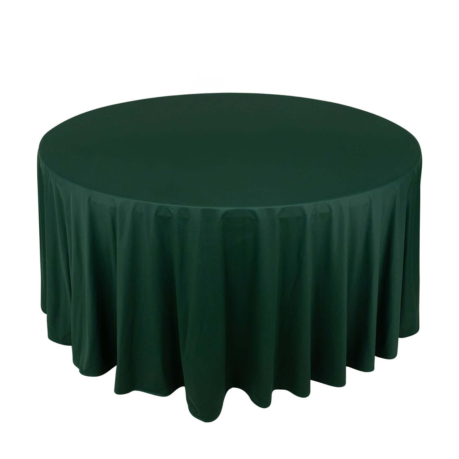 Premium Scuba Round 120" Tablecloth Hunter Emerald Green - Wrinkle Free & Stain Resistant Seamless Table Cover Pro Linens