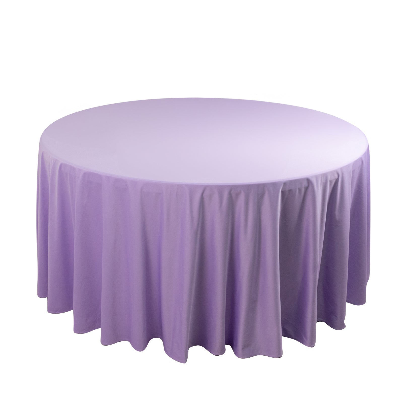 Premium Scuba Round 120" Tablecloth Lavender Lilac - Wrinkle Free & Stain Resistant Seamless Table Cover Pro Linens