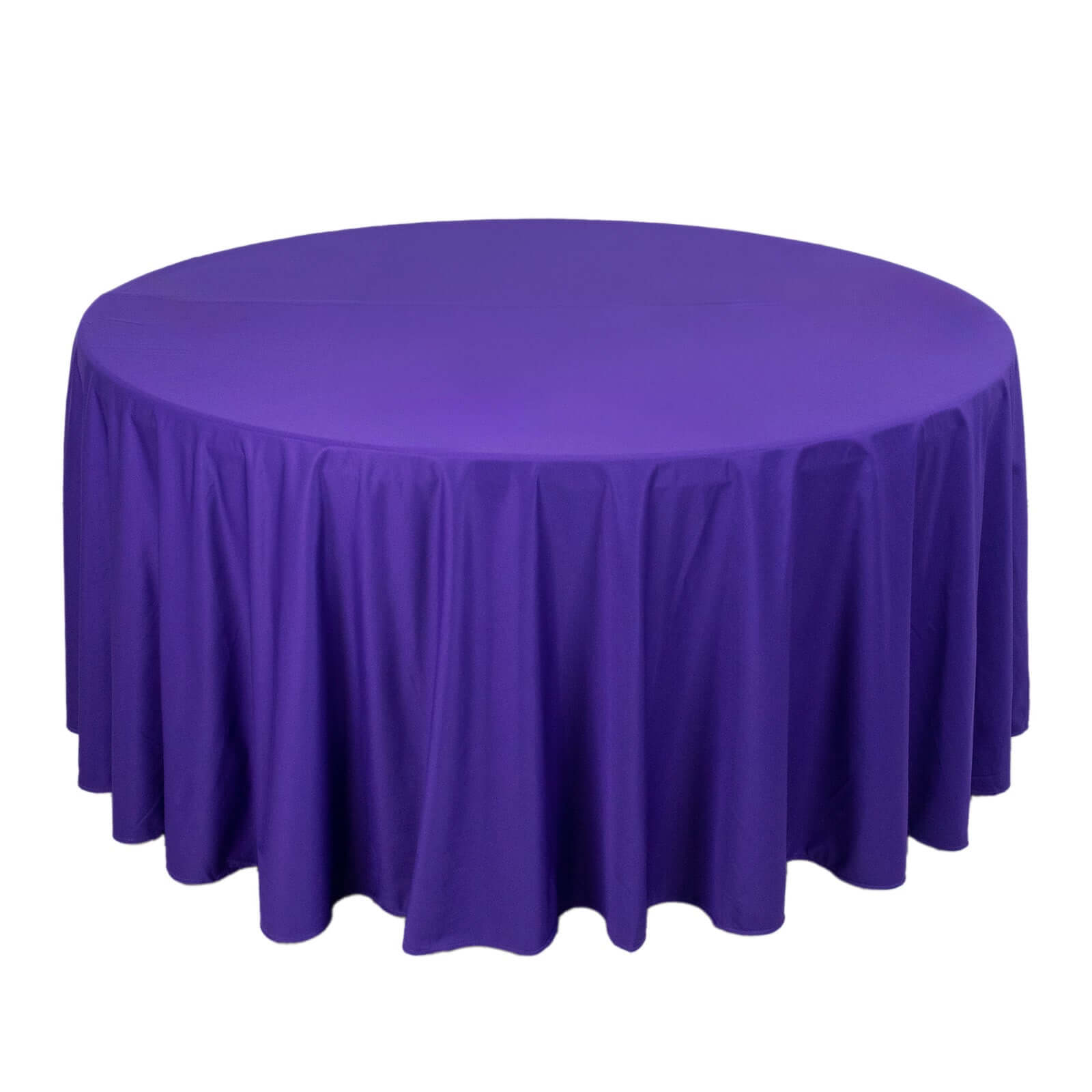 Premium Scuba Round 120" Tablecloth Purple - Wrinkle Free & Stain Resistant Seamless Table Cover Pro Linens