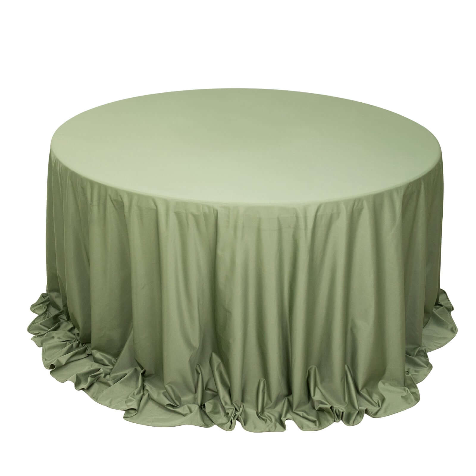 Premium Scuba Round 132" Tablecloth Dusty Sage Green - Wrinkle Free & Stain Resistant Seamless Table Cover Pro Linens