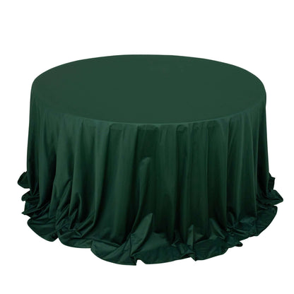 Premium Scuba Round 132" Tablecloth Hunter Emerald Green - Wrinkle Free & Stain Resistant Seamless Table Cover Pro Linens